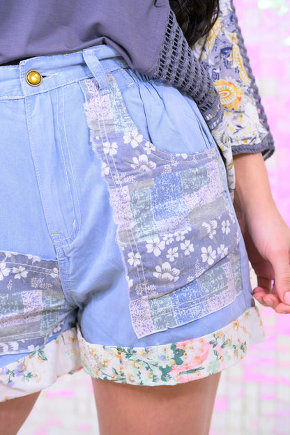Such A Delight Patchwork Shorts - 4 Colors!