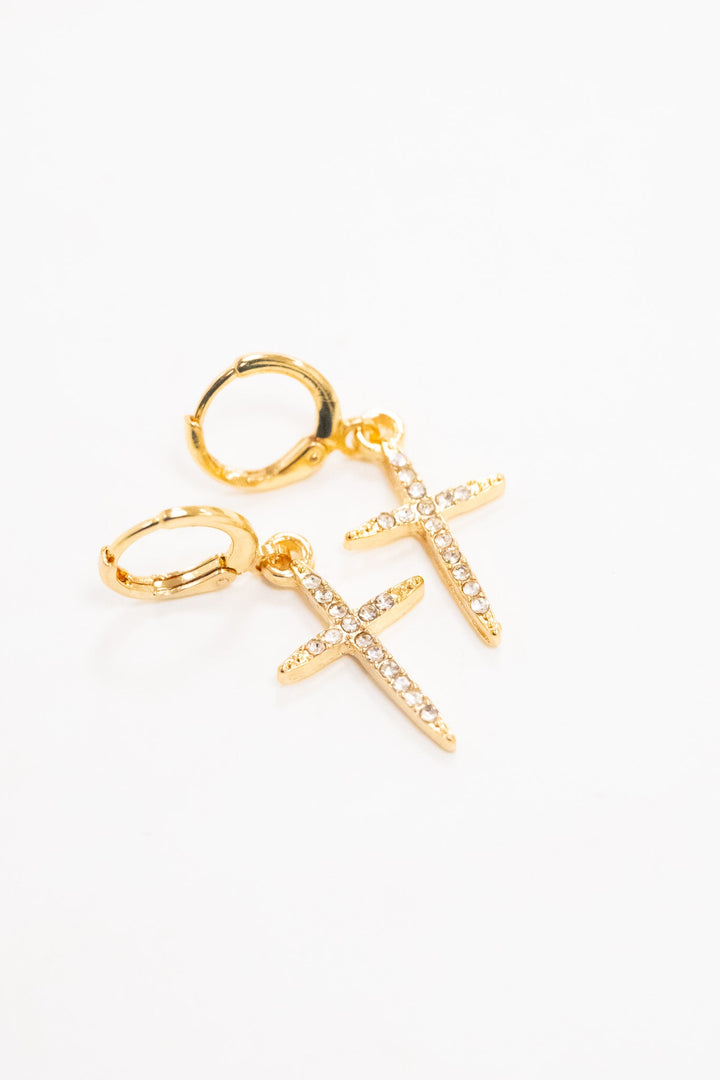 Cross Of Hope Earrings - Metallic Moonlight