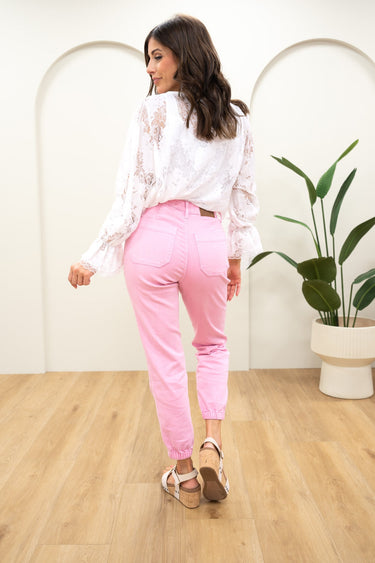 Icing On The Cake By Judy Blue - Garment Dyed Joggers - Pink