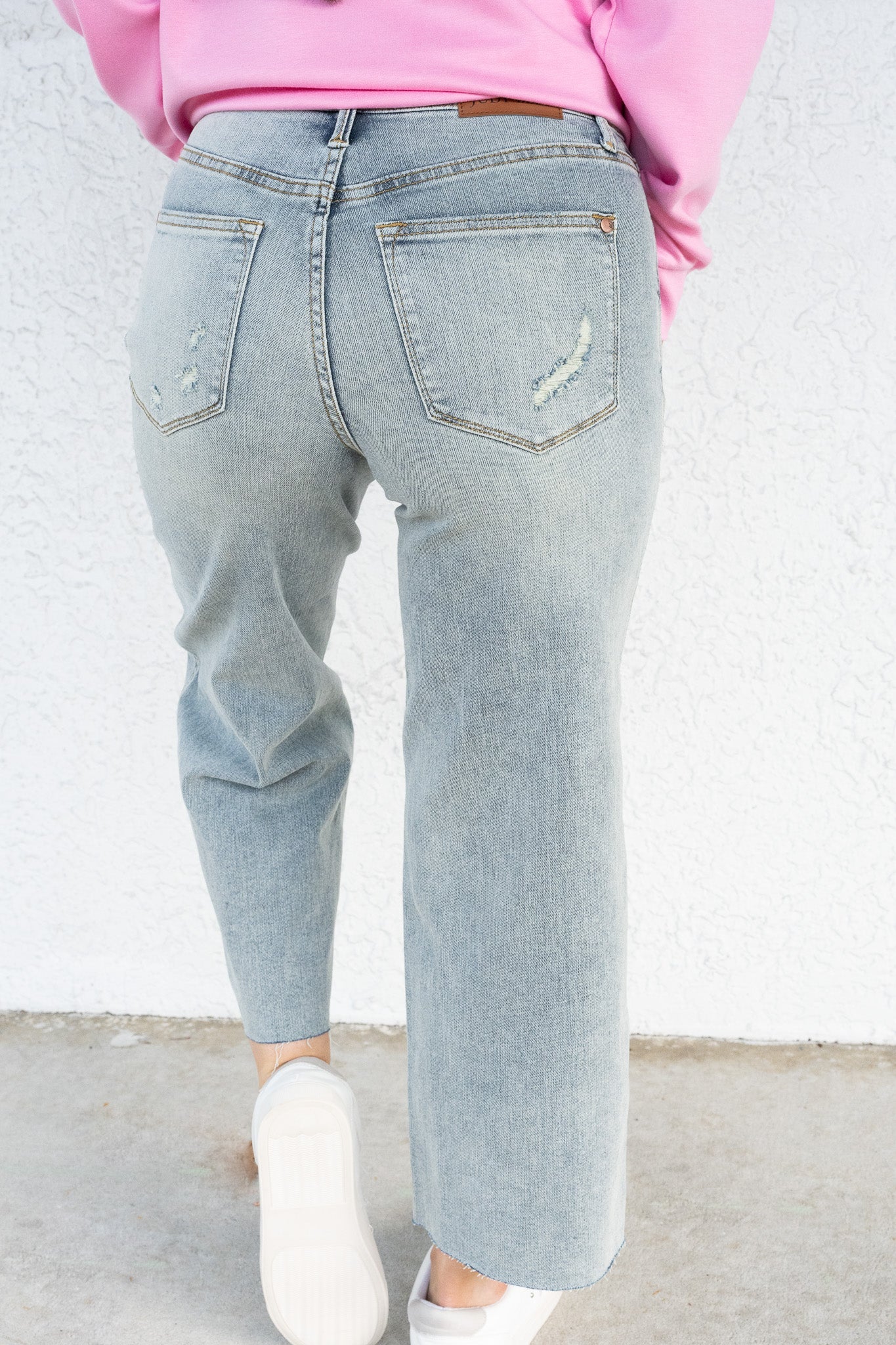 Hold On To This By Judy Blue - Mid Rise Tummy Control Crop Wide Leg Jeans