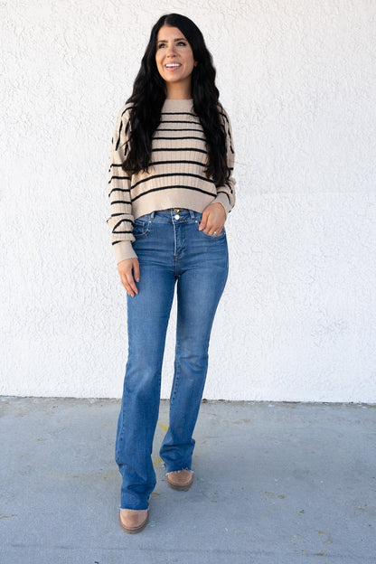 Sassy & Classy By Risen - High Rise Bootcut Double Button Jeans