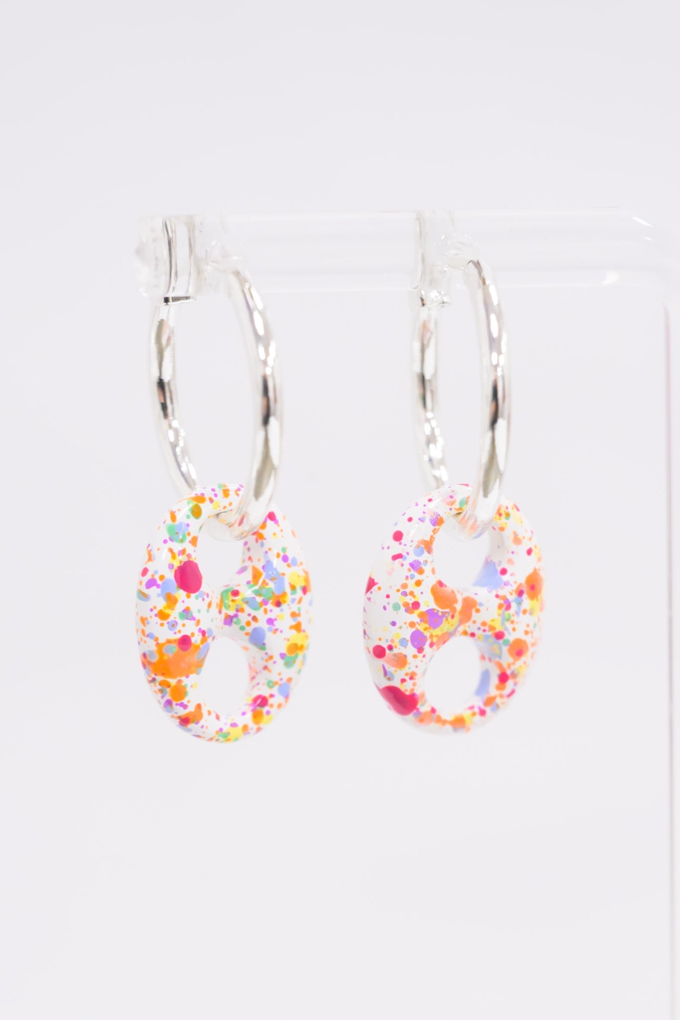Alaia Earrings - Silver White Multi