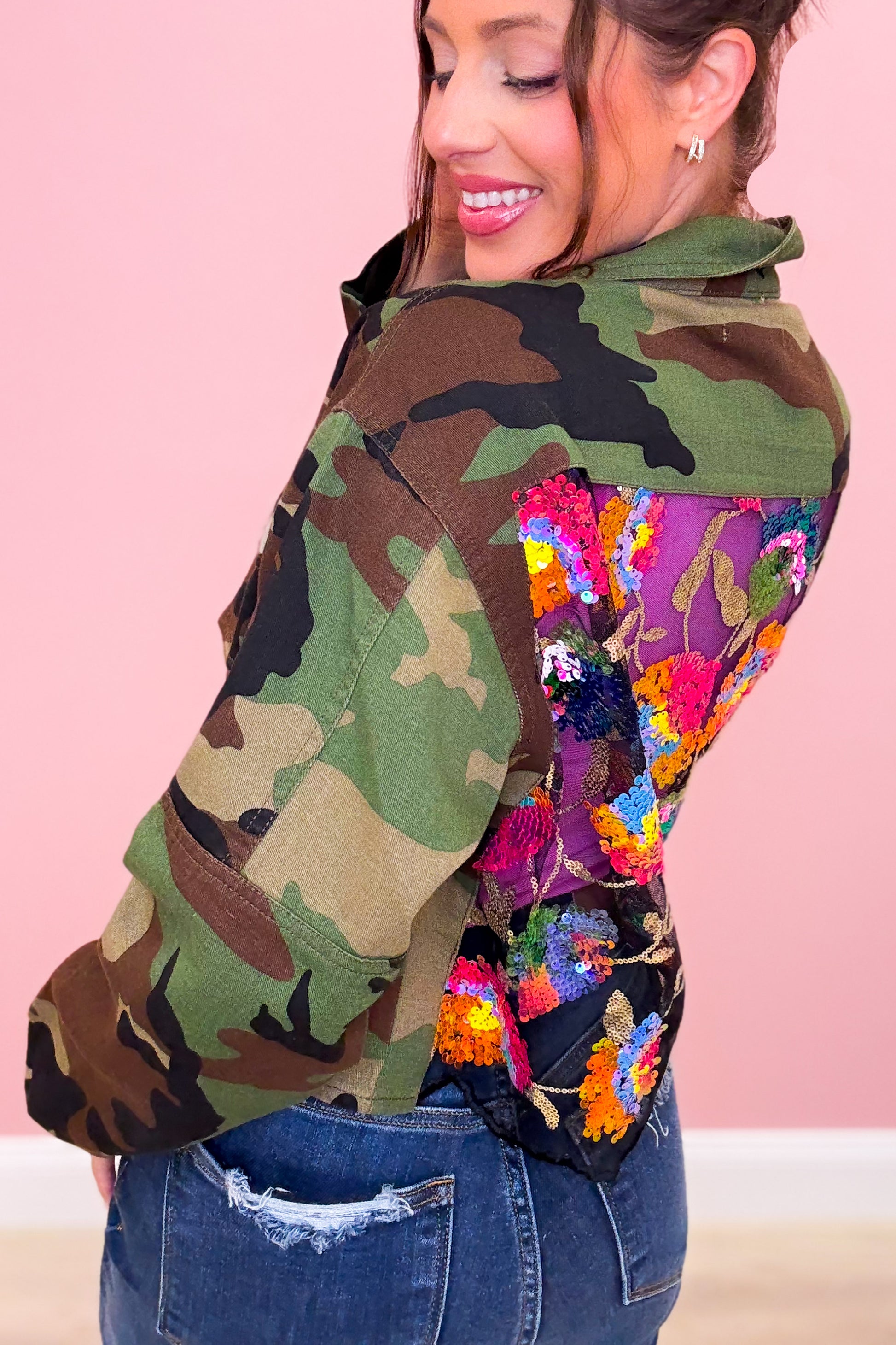 Hidden Gems Camo Floral Jacket