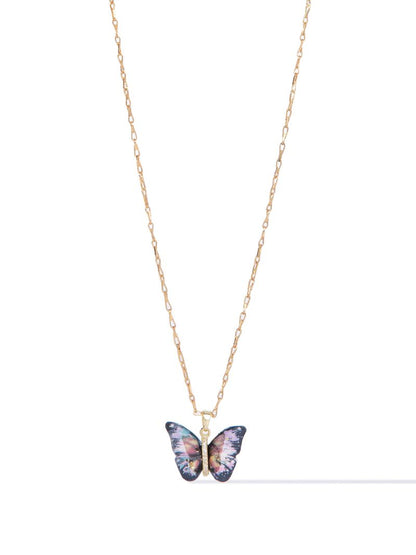 Berry Butterfly Necklace - Black Mystic