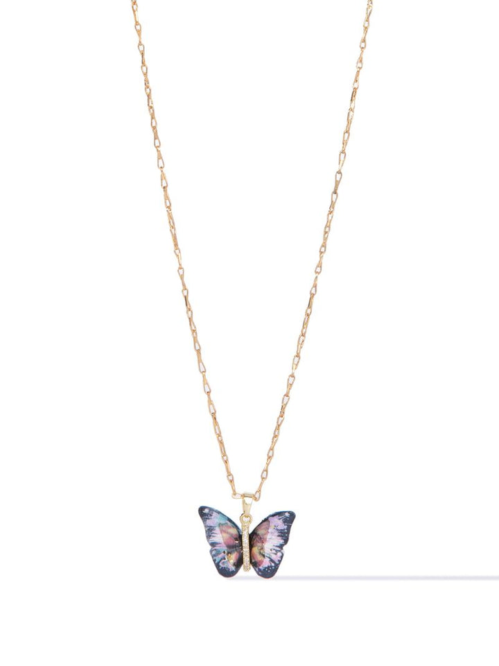 Berry Butterfly Necklace - Black Mystic