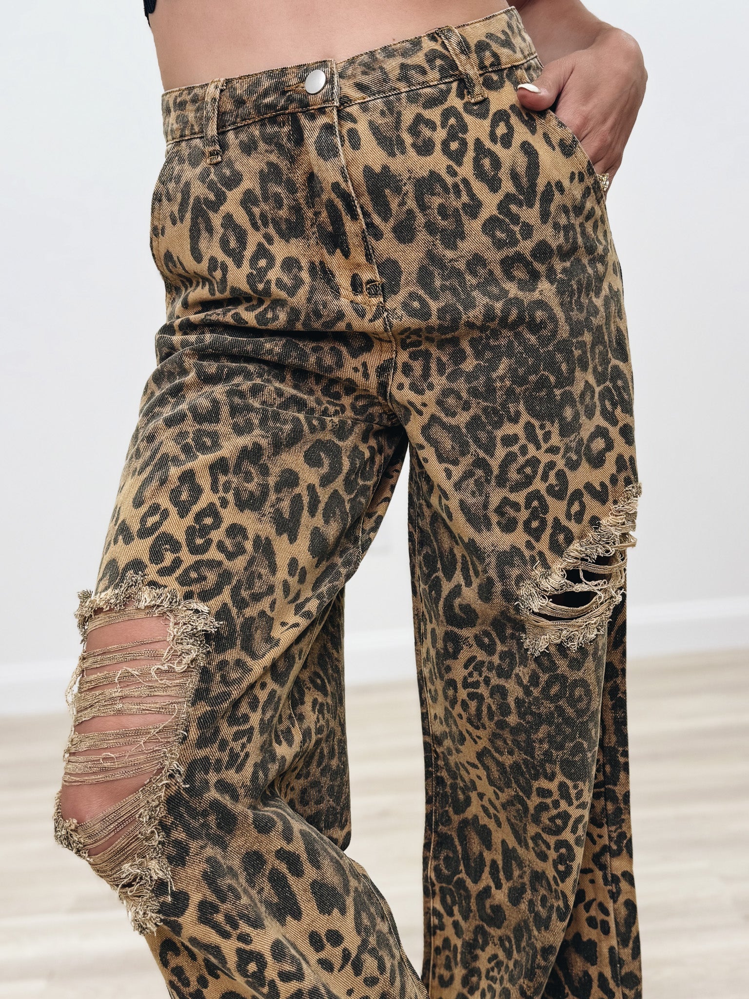 She's A Survivor Mid Rise Distressed Jeans