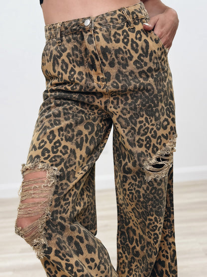 She's A Survivor Mid Rise Distressed Jeans
