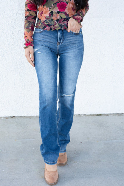 The Rachel By Risen - High Rise Ankle Straight Jeans