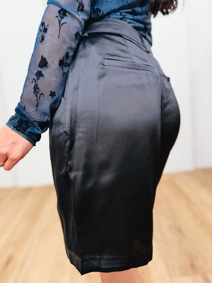 Satin Flow Pleated Shorts