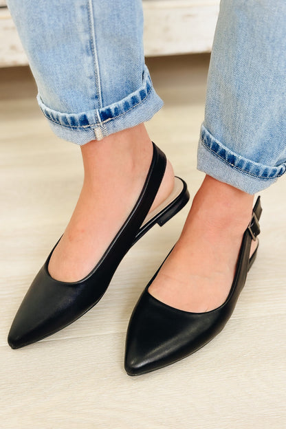 Jace Sling Back Flats - Black