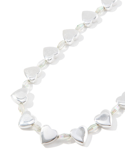 Hearts Of Light Necklace - Liquid Metallic Pearl White