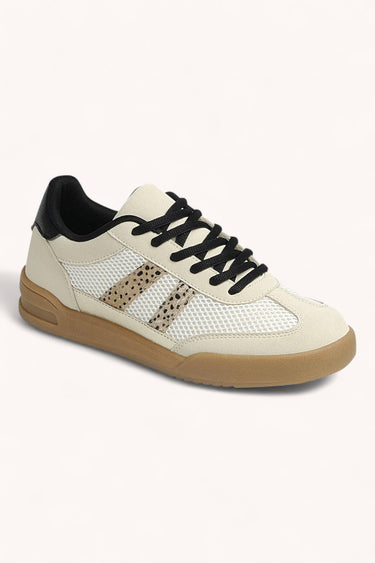 Direct Double Stripes Design Sneakers - Cream Leopard