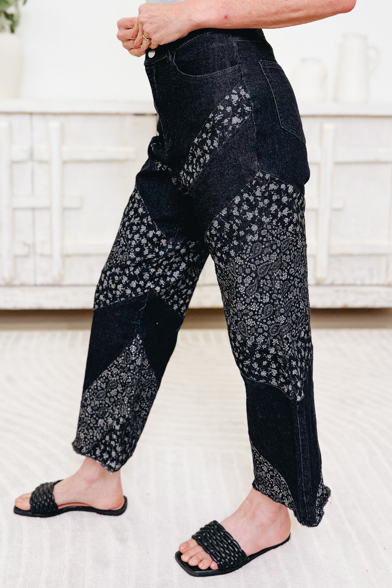 Take It To The Limit Paisley Denim Pants- 2 Colors !