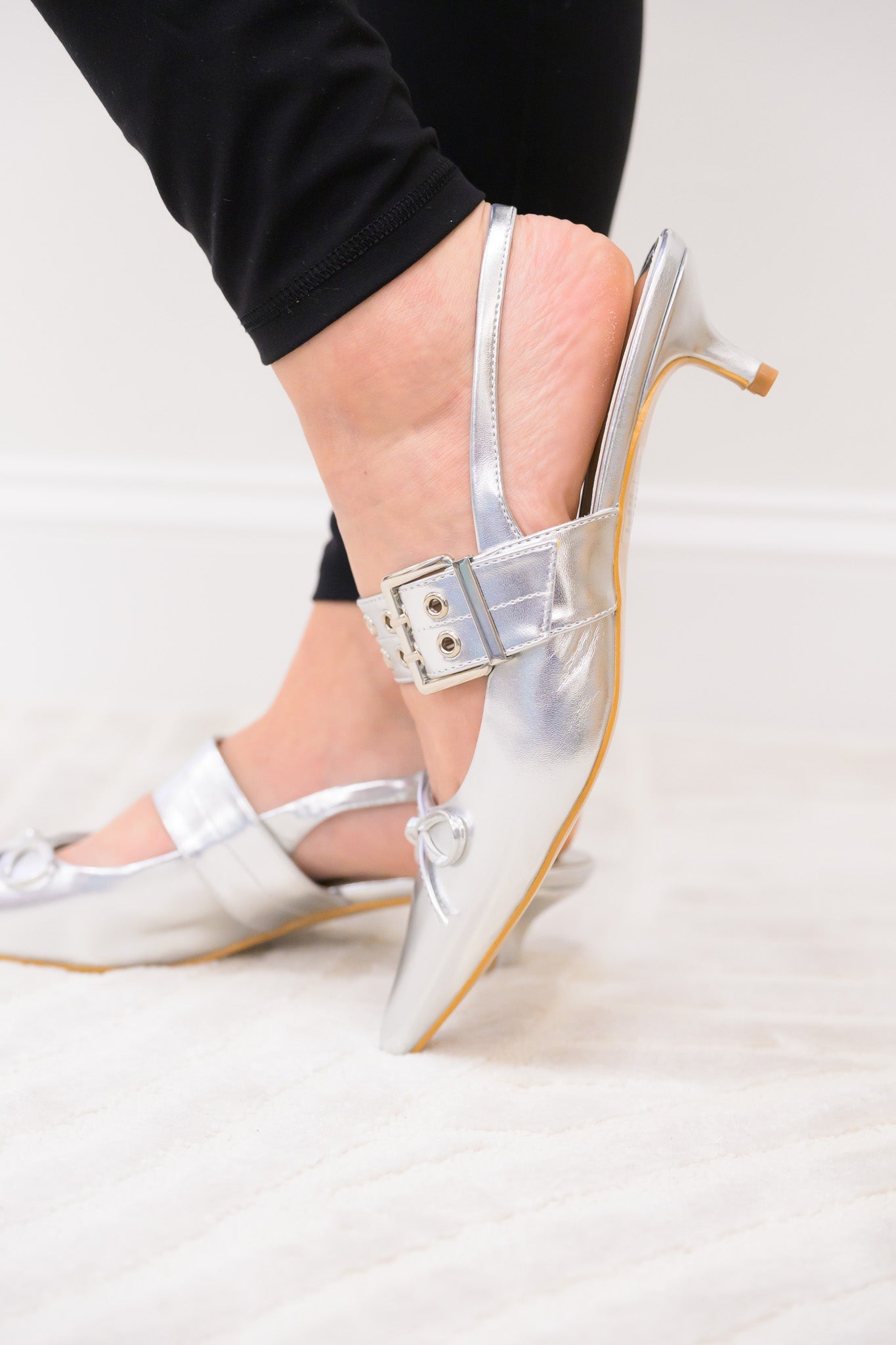 Sleek Grommet Slingback Kitten Heels - 3 Colors!
