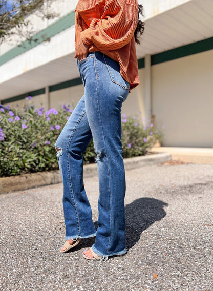 Judy Blue Nashville Hot Frayed Hem Straight Jeans