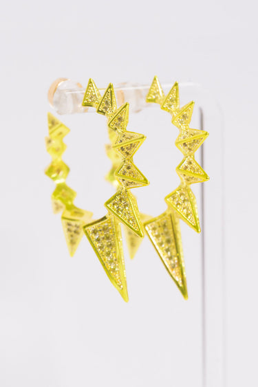 Spikey Earrings - Metallic Lime Punch