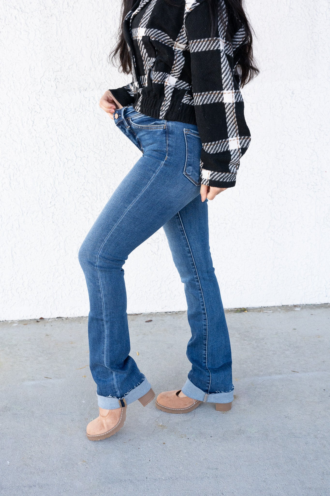 Something About You By Lovervet - High Rise Slim Bootcut Jeans