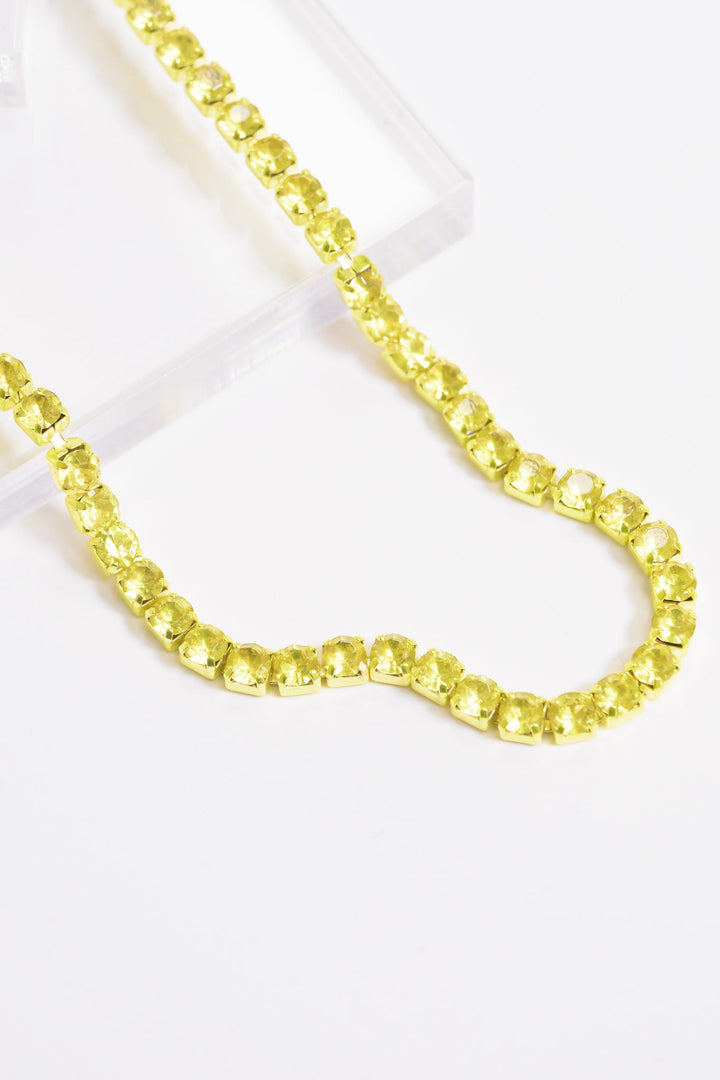 Mini Ava Necklace - Metallic Lime Punch