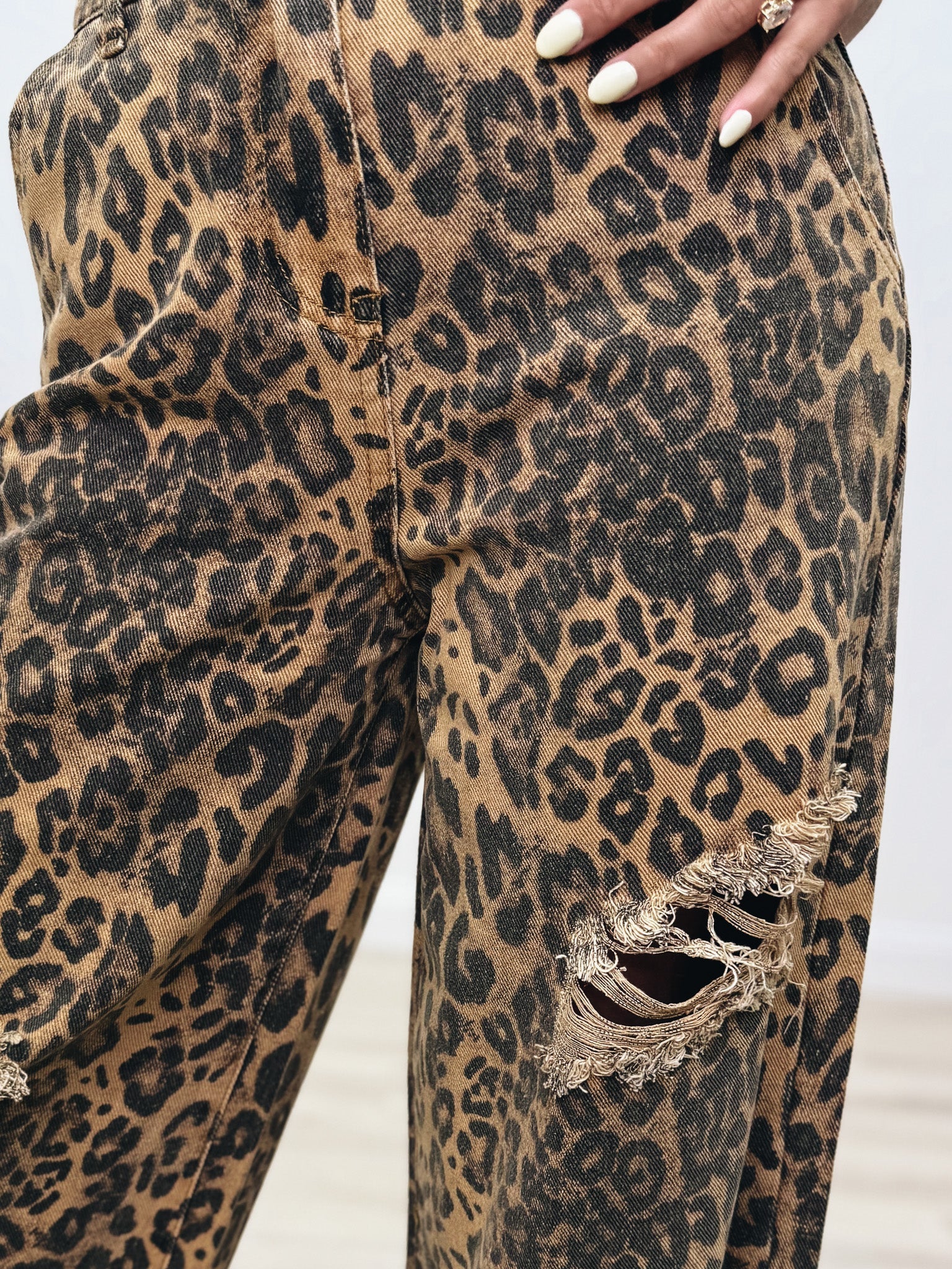She's A Survivor Mid Rise Distressed Jeans