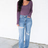 Impressed By Risen - Wide Leg Distressed Jeans
