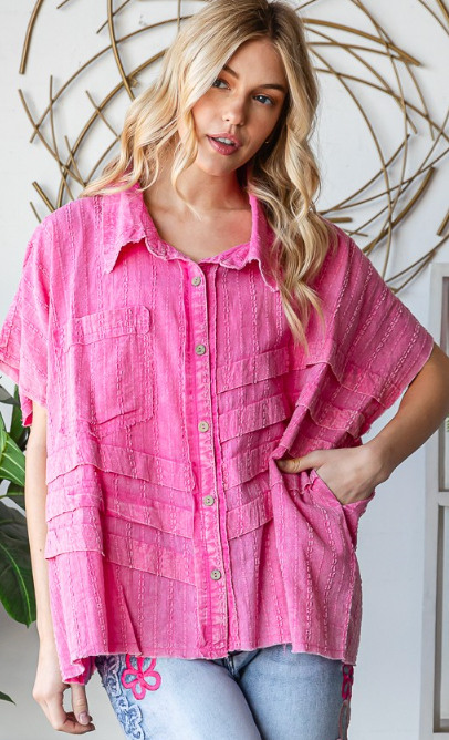 Breezy Button Down Top - 2 Colors!