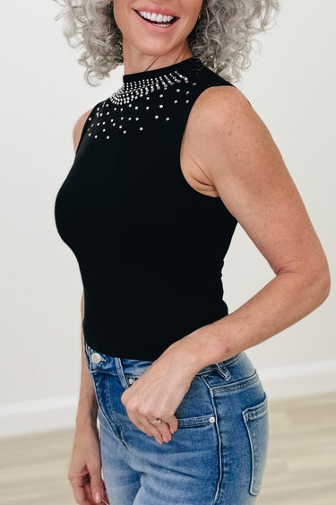 Never To Late To Shine Top - Black