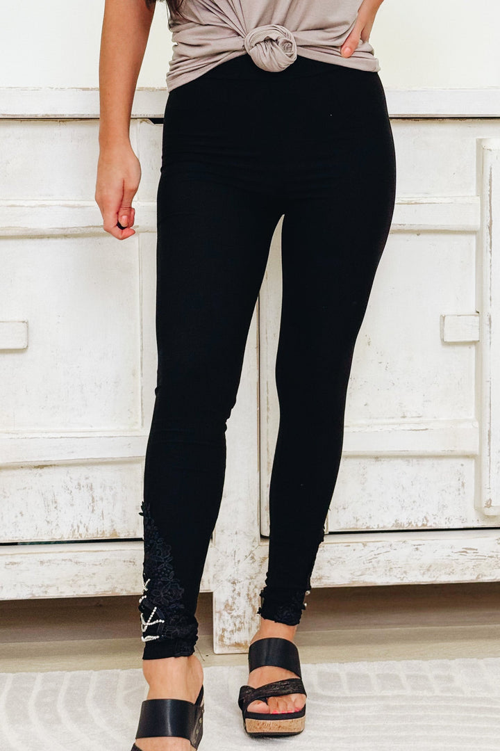 Tie Up Temptation Leggings - Black