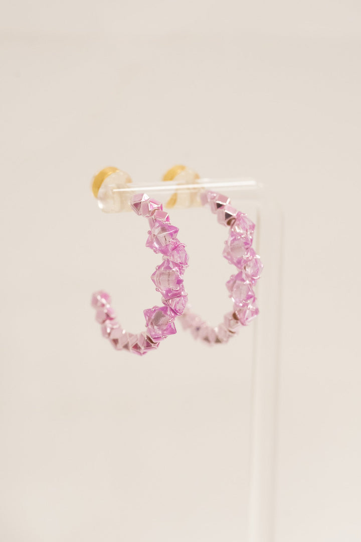 It Girl Earrings - Metallic Tickle Me Pink