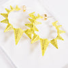 Spikey Earrings - Metallic Lime Punch