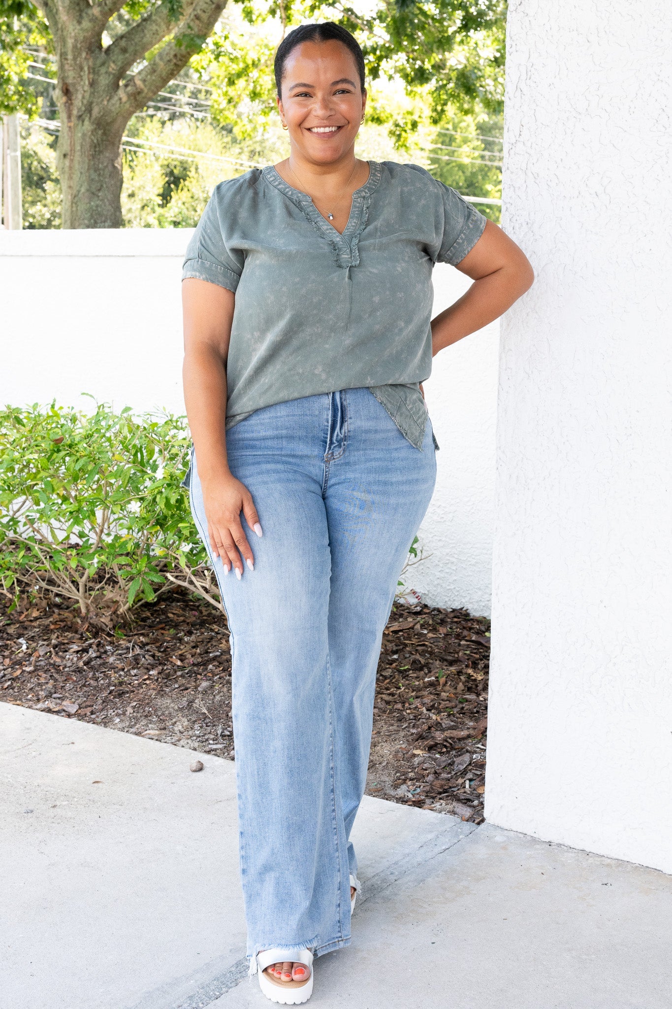 Brooke Jeans By Risen High Rise Wide Leg - Light