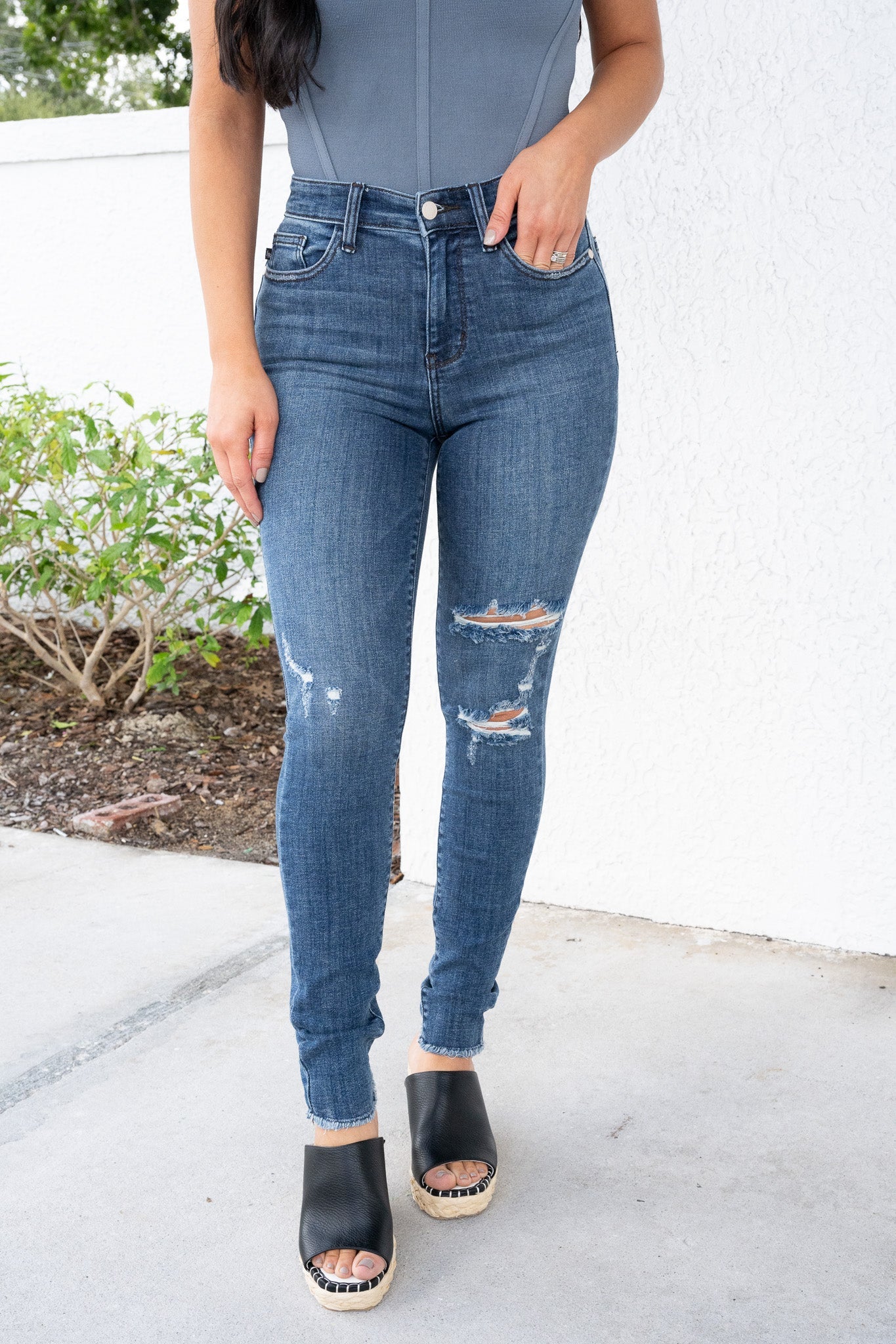 Judy Blue Bitter Sweet High Rise Skinny Destroy Jeans