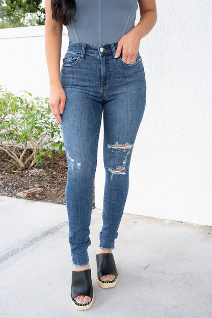Judy Blue Bitter Sweet High Rise Skinny Destroy Jeans