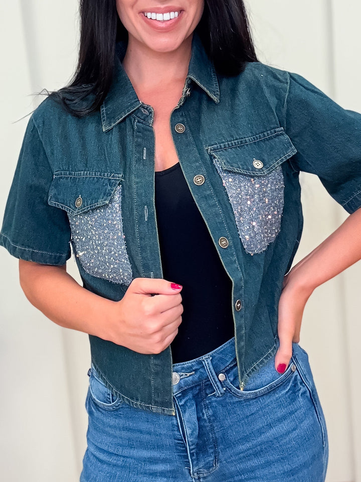 Living In The Moment Button Down Crop Top - 2 Colors!