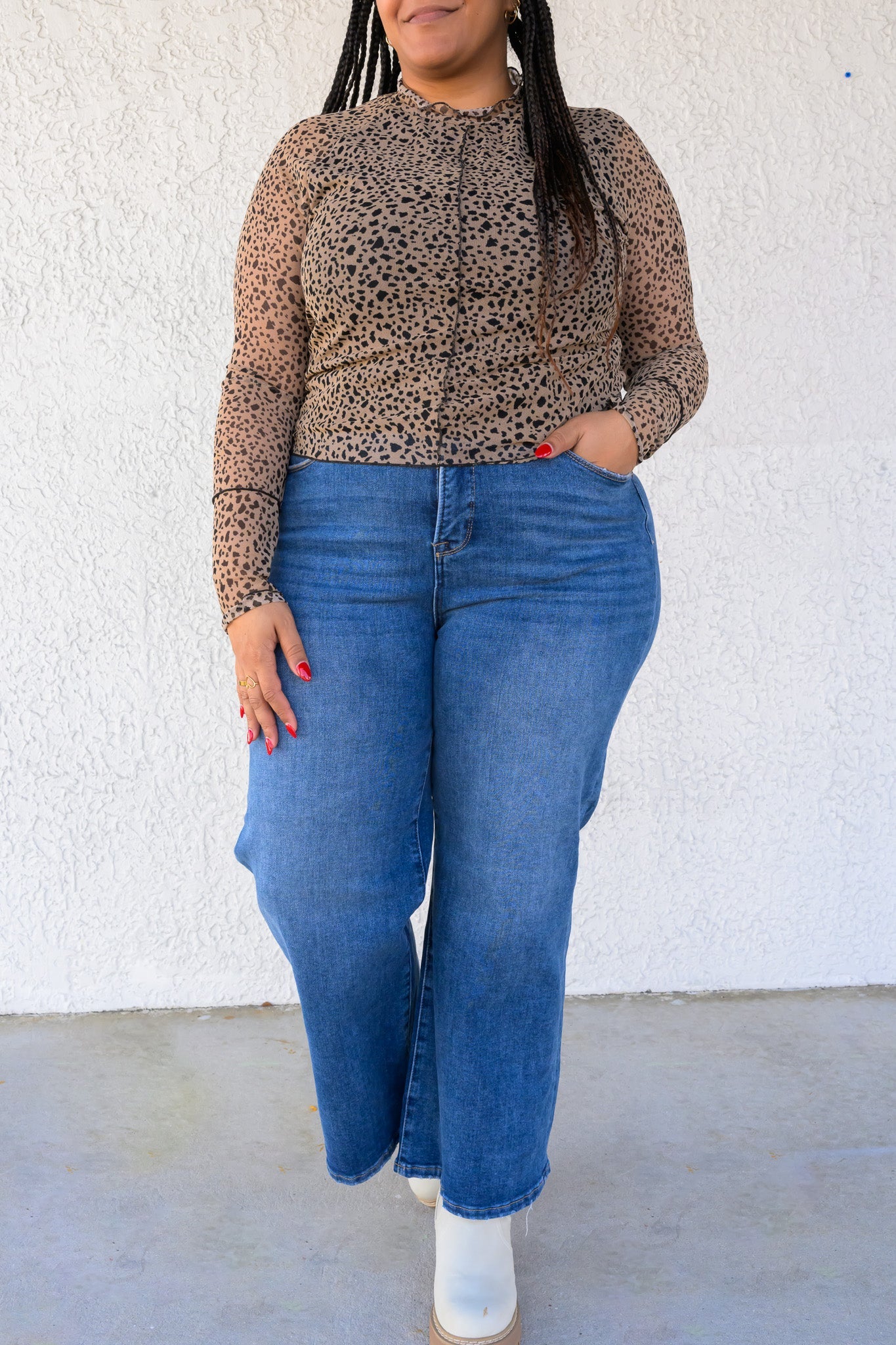 The Alice By Risen - High Rise Crop Wide Leg Jeans - Dark