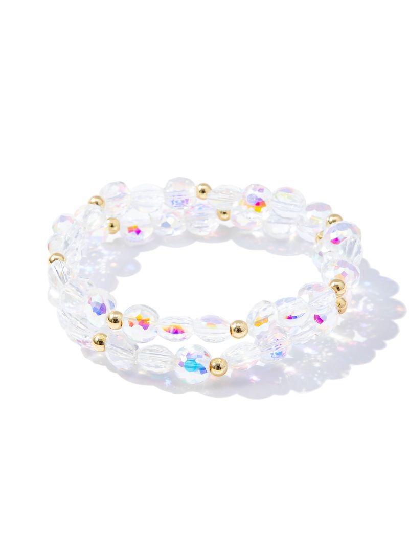 Shimmering Midnight Bracelet Set - Clear AB