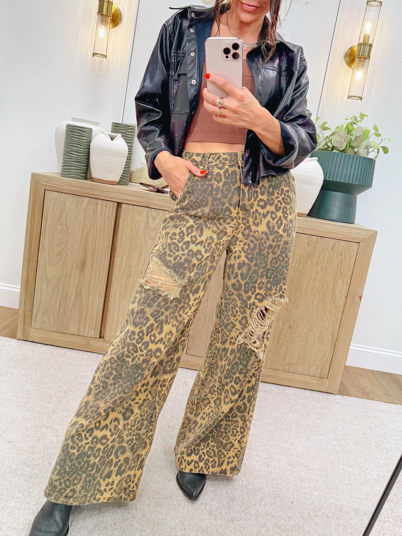 She's A Survivor Mid Rise Distressed Jeans