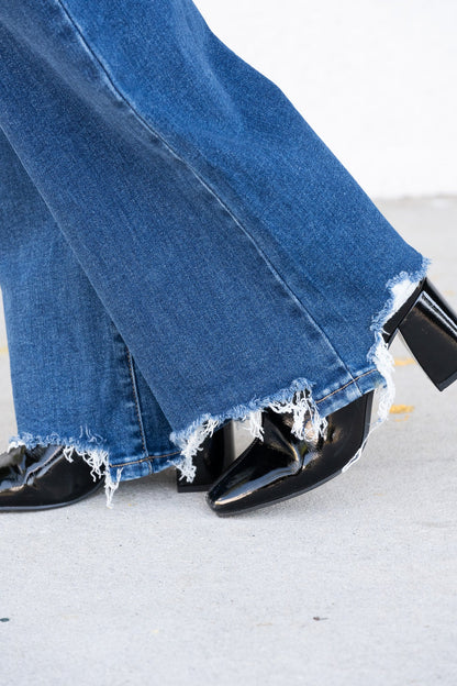 Brooke Jeans By Risen High Rise Wide Leg - Dark