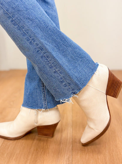 The Crystal By Mica - High Rise Boot Cut Jeans - Crystal Blue