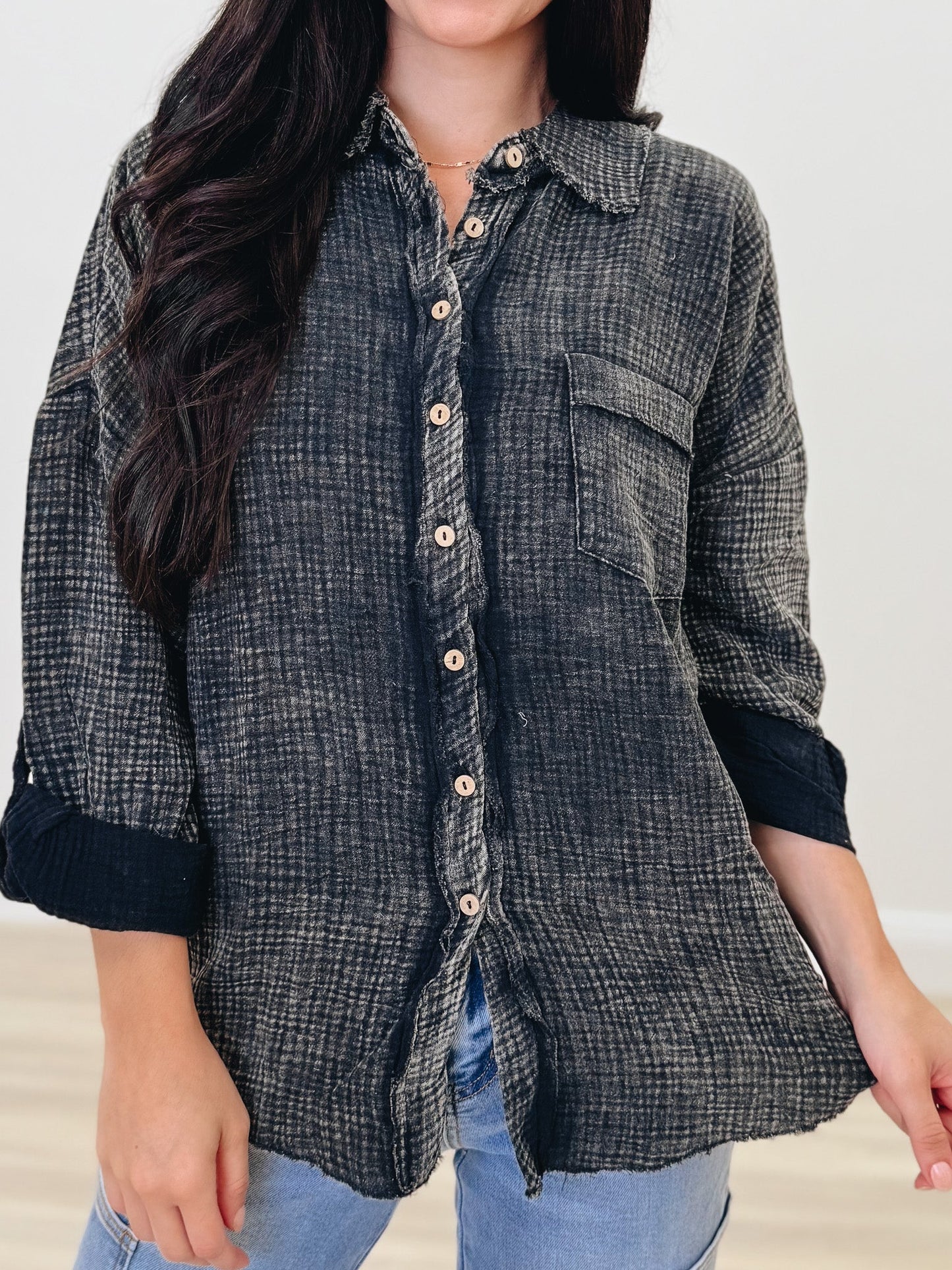 Rocksteady Button Down Top - 6 Colors!