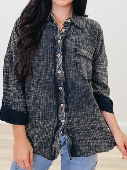 Rocksteady Button Down Top - 6 Colors!