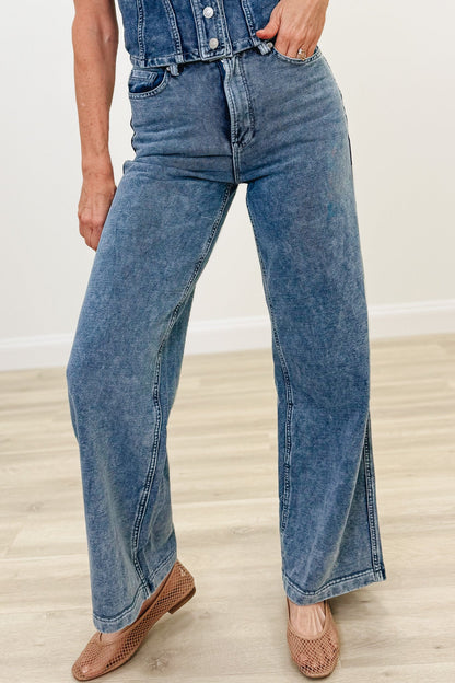 Buttoned & Bold By White Birch - High Rise Wide Leg Jeans - 2 Colors!