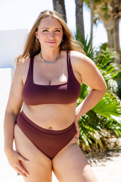 Olya Mocha High Waisted Bikini Set