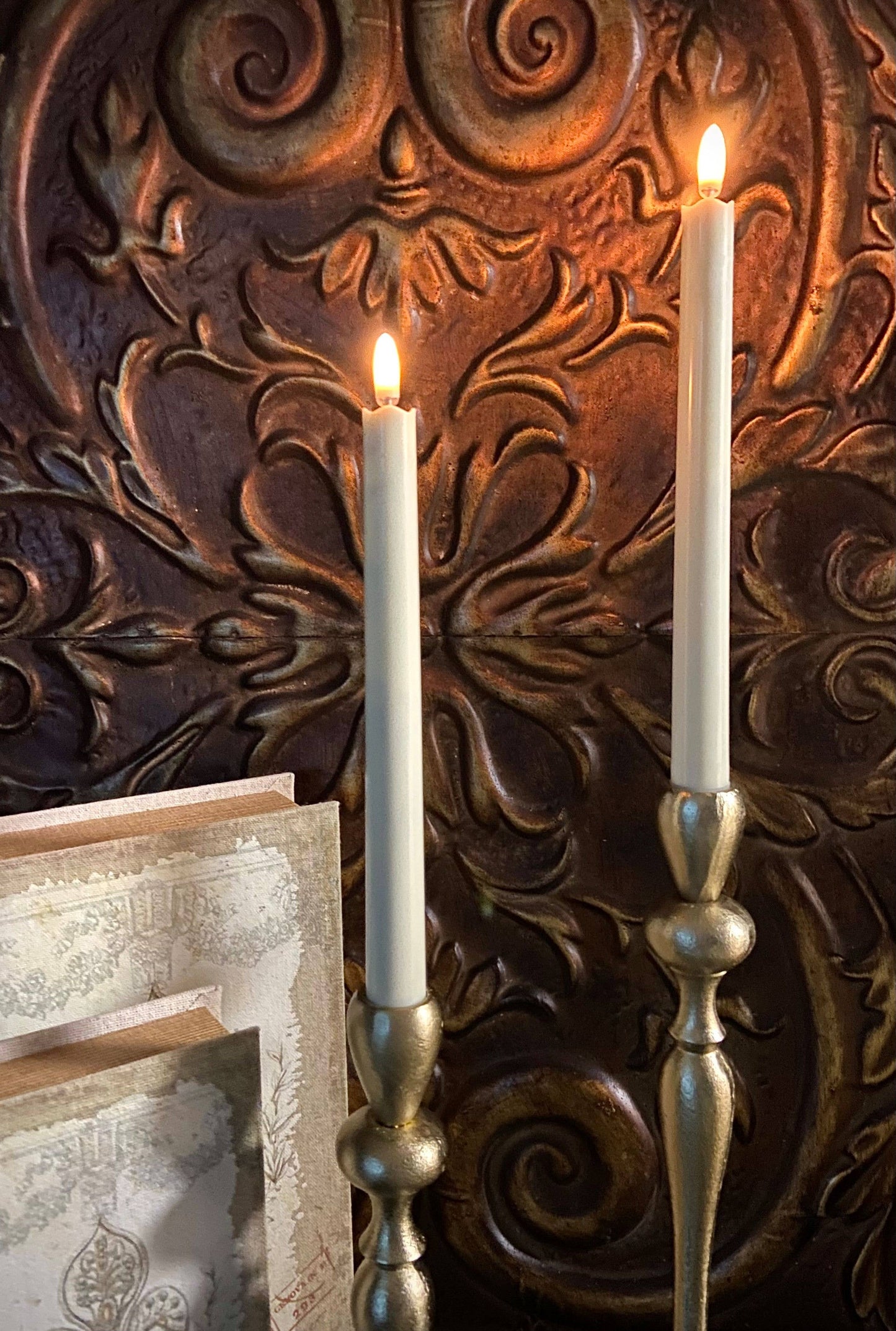 10" Plastic Taper Candles - Set Of 2