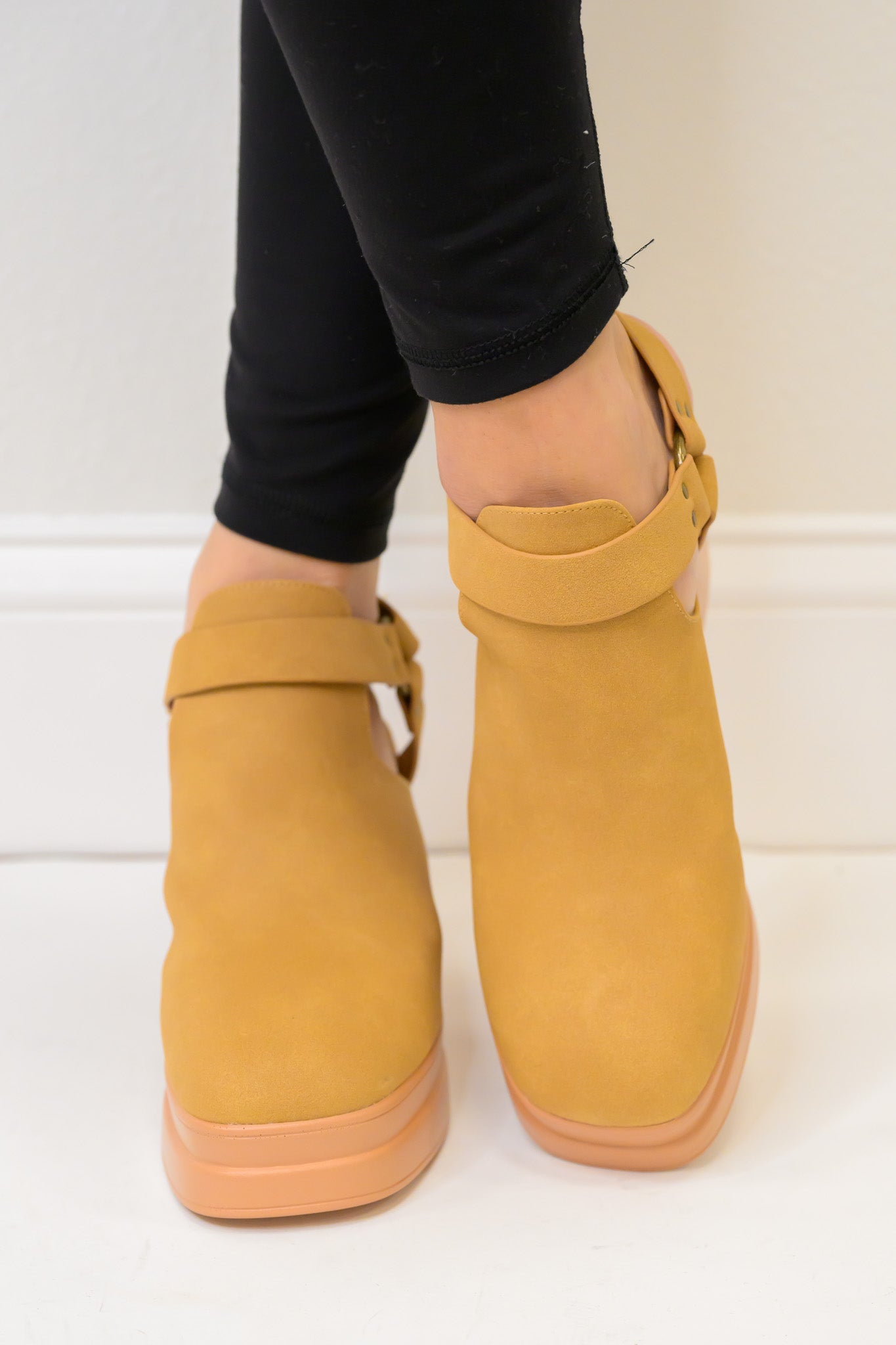 Palazzo Platform Booties - Toffee