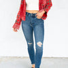 Judy Blue Jessie's Girl Mid Rise Tummy Control Destroy Skinny Jeans