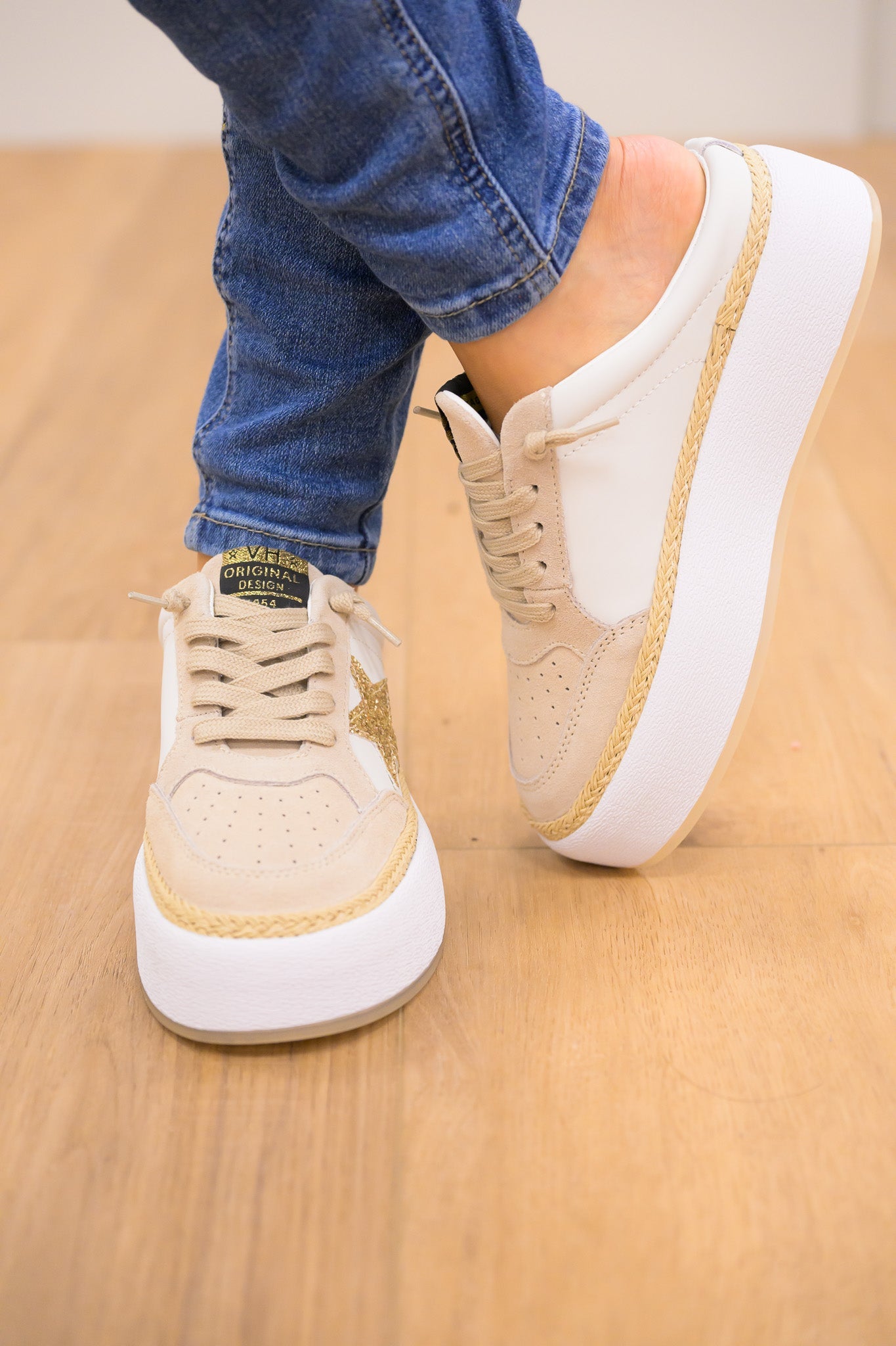 Vintage Havana Val Sneaker - Taupe Raffia