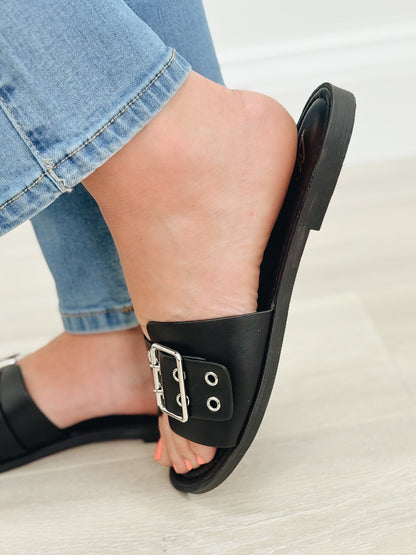 Wade Buckle Strap Flat Sandals - 3 Colors!