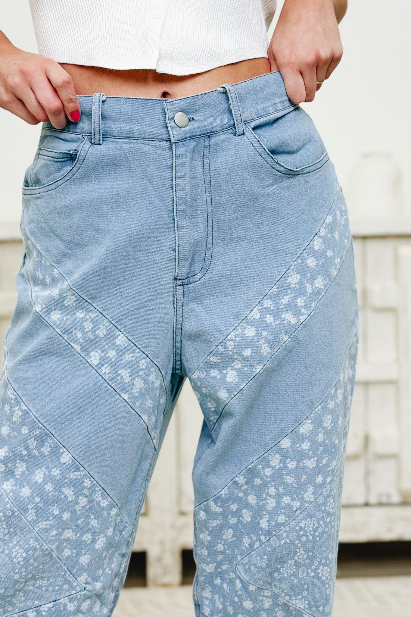 Take It To The Limit Paisley Denim Pants- 2 Colors !