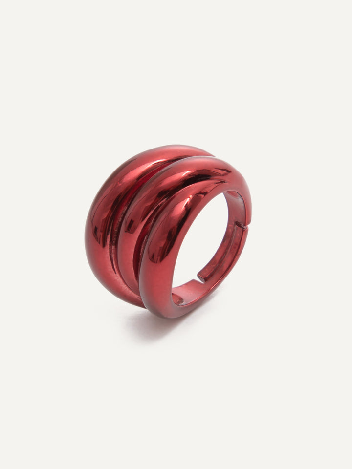 Winona Ring - Metallic Merlot