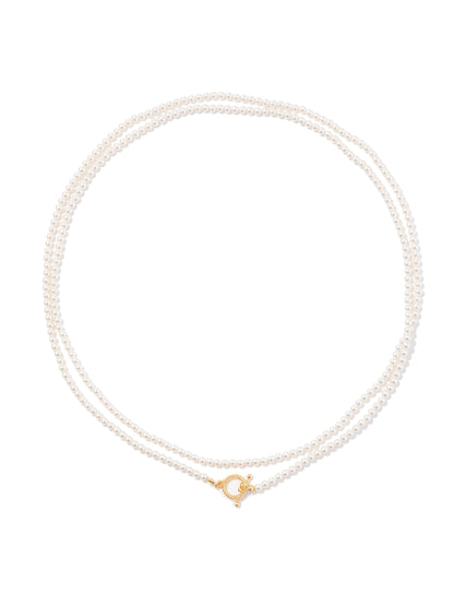 White Lotus Necklace - Glass Pearl